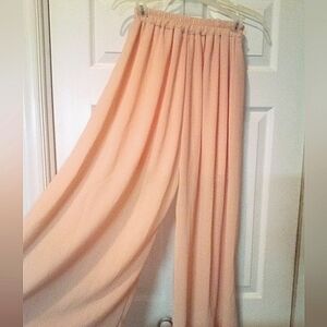 Women's S Wide Leg Soft Peach Loose Trousers w/ Lining